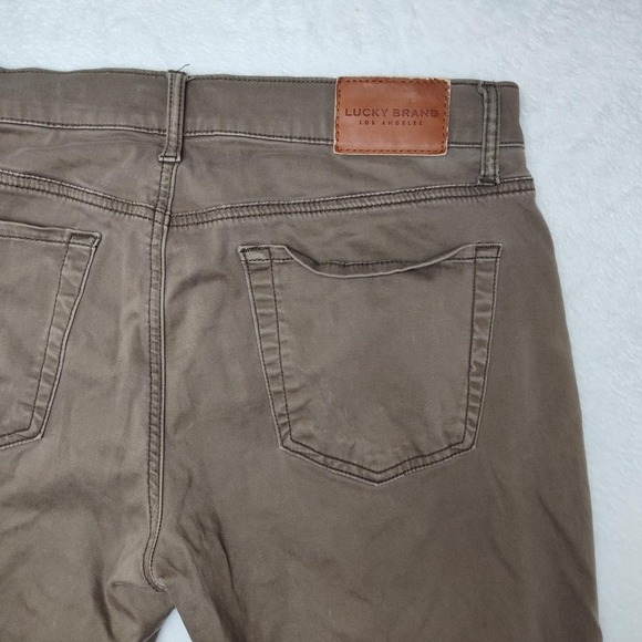 Lucky Brand Pants Mens 32x32 Brown 121 Slim Straight Chino Stretch Cotton - Picture 5 of 12